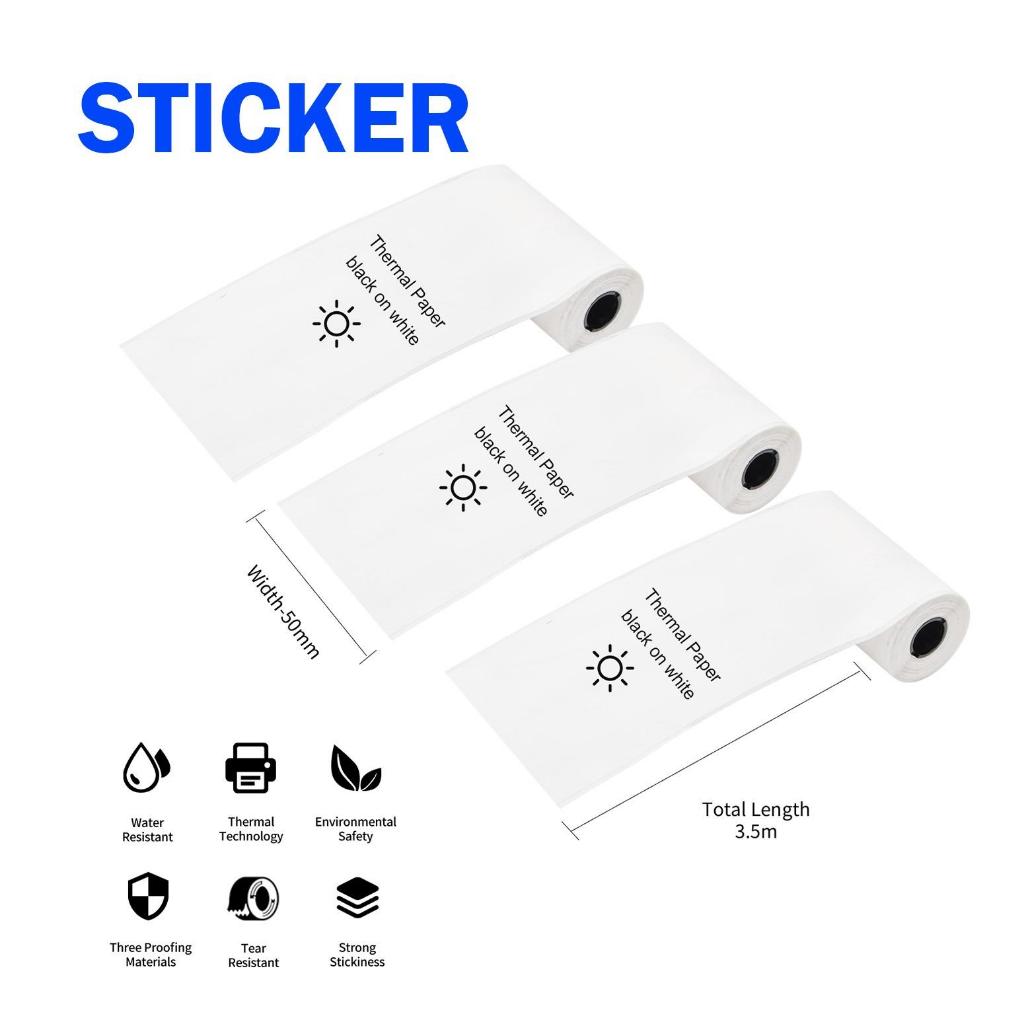 AIMO Thermal Paper 50 mm x 6.5 m Sticker/Non-Sticker Roll Paper Compatible with AIMO T02
