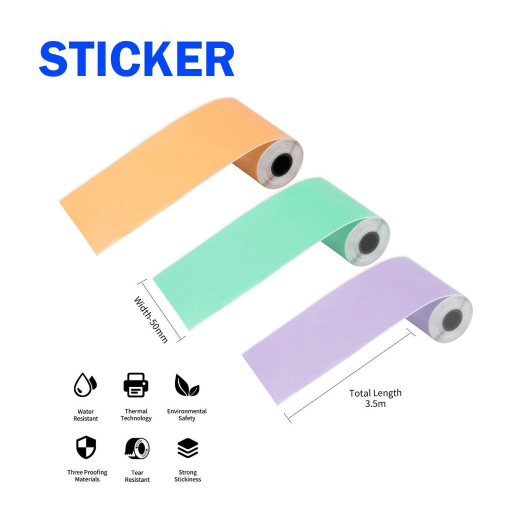 AIMO Thermal Paper 50 mm x 6.5 m Sticker/Non-Sticker Roll Paper Compatible with AIMO T02