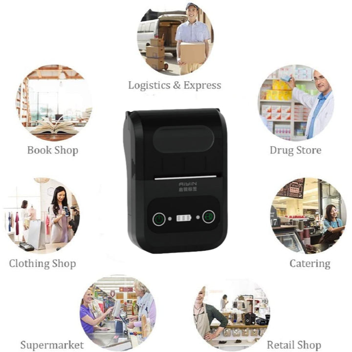 AiYin MN581 Printer Struk Dan Nota Kasir 58mm Portable Thermal Label Receipt Printer