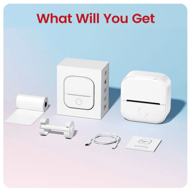 AIMO T02 Mobile Photo Label Printer 50 mm Mini Sticker Maker Thermal Printer Inkless Bluetooth Pocket Tanpa Tinta