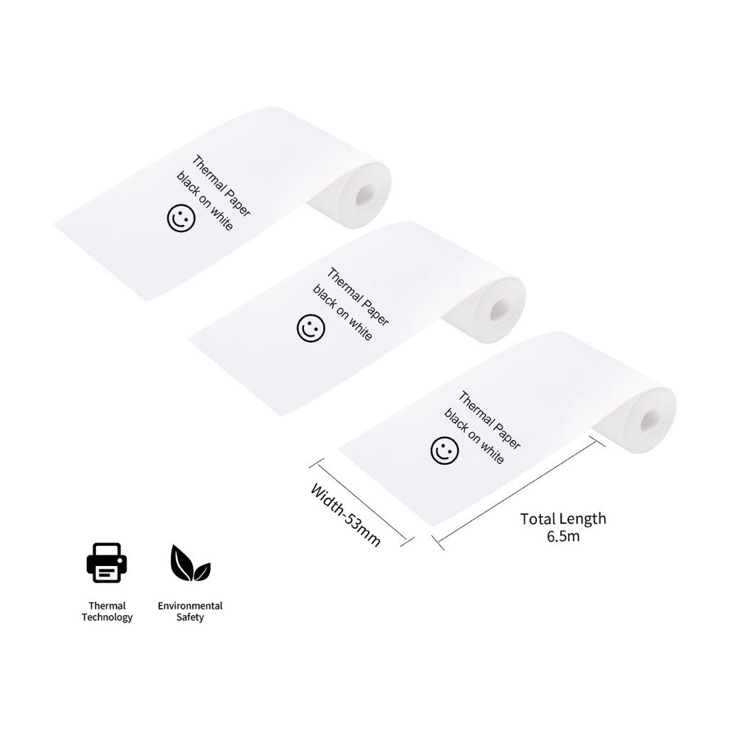 AIMO Thermal Paper 50 mm x 6.5 m Sticker/Non-Sticker Roll Paper Compatible with AIMO T02