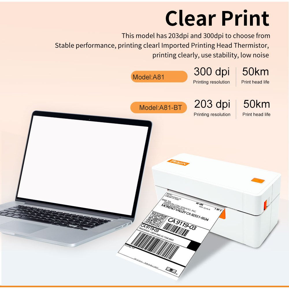 AiYin A81 Pro Printer Resi Pengiriman 110mm Online Shop 4 Inch Desktop Thermal Sticker Label Printer
