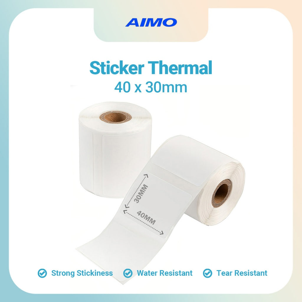 AIMO Thermal Paper 40x30mm 230pcs/Roll 60x40mm 180pcs/Roll Label Sticker Compatible with M110 M200 D520 AM243