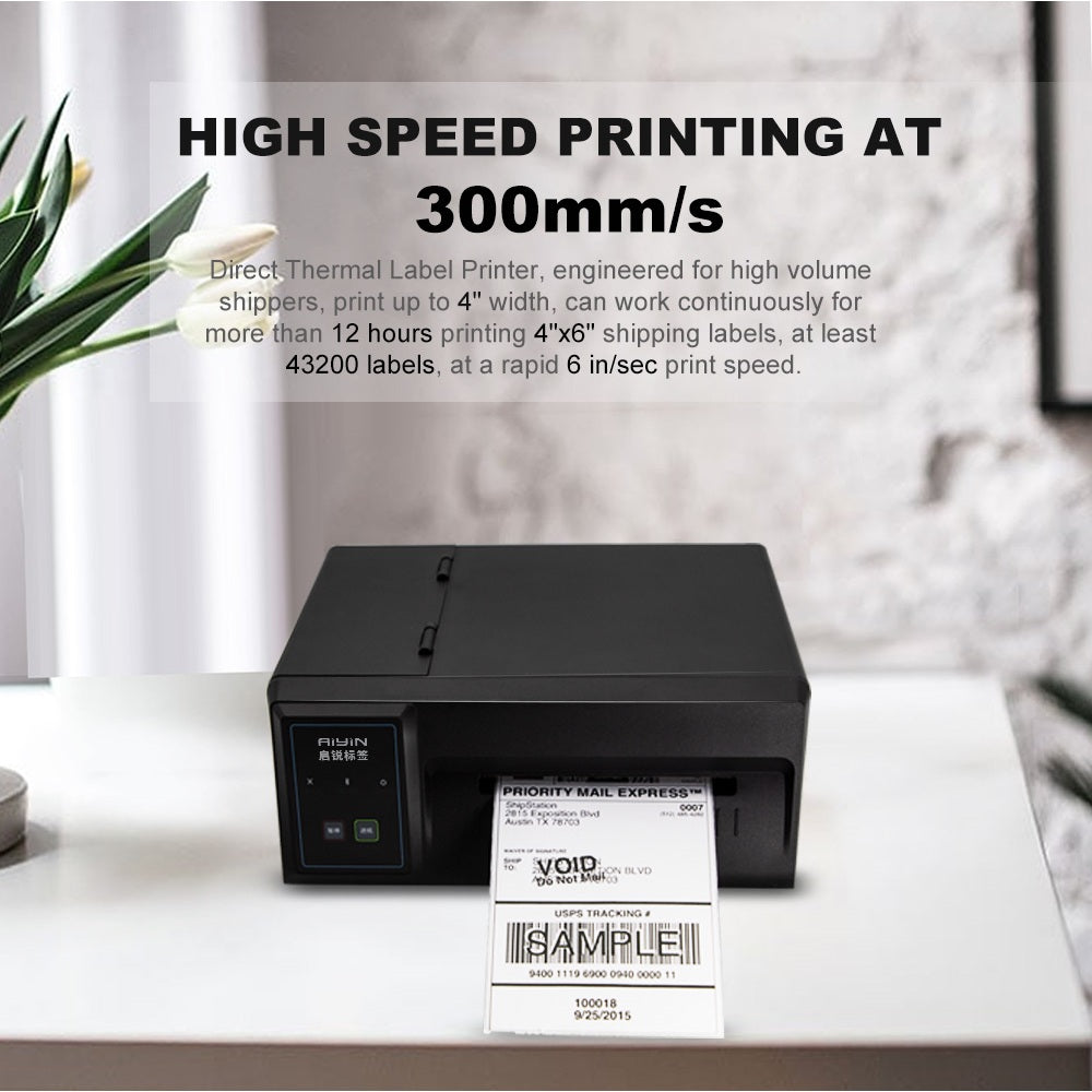 AiYin ID240 Printer Resi Pengiriman 110mm Online Shop Industrial Grade Thermal Sticker Label Printer