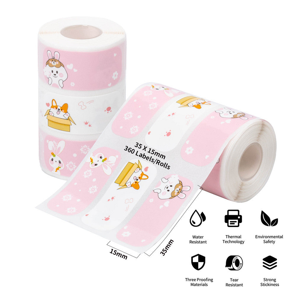 AiYin Thermal Paper 35mm x 15mm 360pcs/Roll Multi Purpose Square Self Adhesive Label for AiYin D11