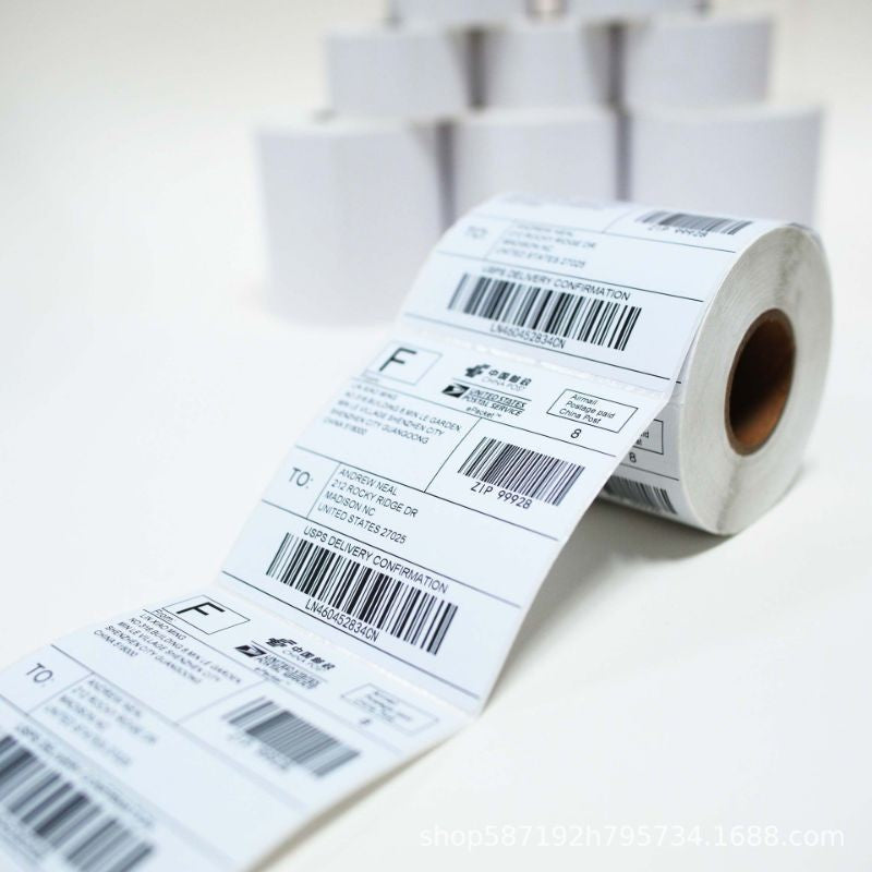 AiYin Thermal Paper 100mm x 150mm A6 500pcs/Roll Sticker Label Kertas Resi Shipping Label for ID240 AD240 E40 A81