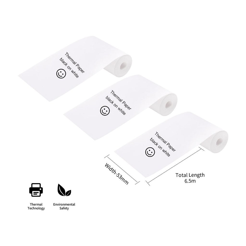 AiYin Thermal Paper 50 mm x 6.5 m Sticker and Non-Sticker Roll Paper for AiYin B23