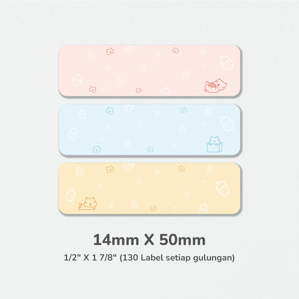 AIMO Sticker Thermal Paper 14mm X 50mm 1/2" X 1 7/8" Self-Adhesive Label Tape Compatible with AIMO D35