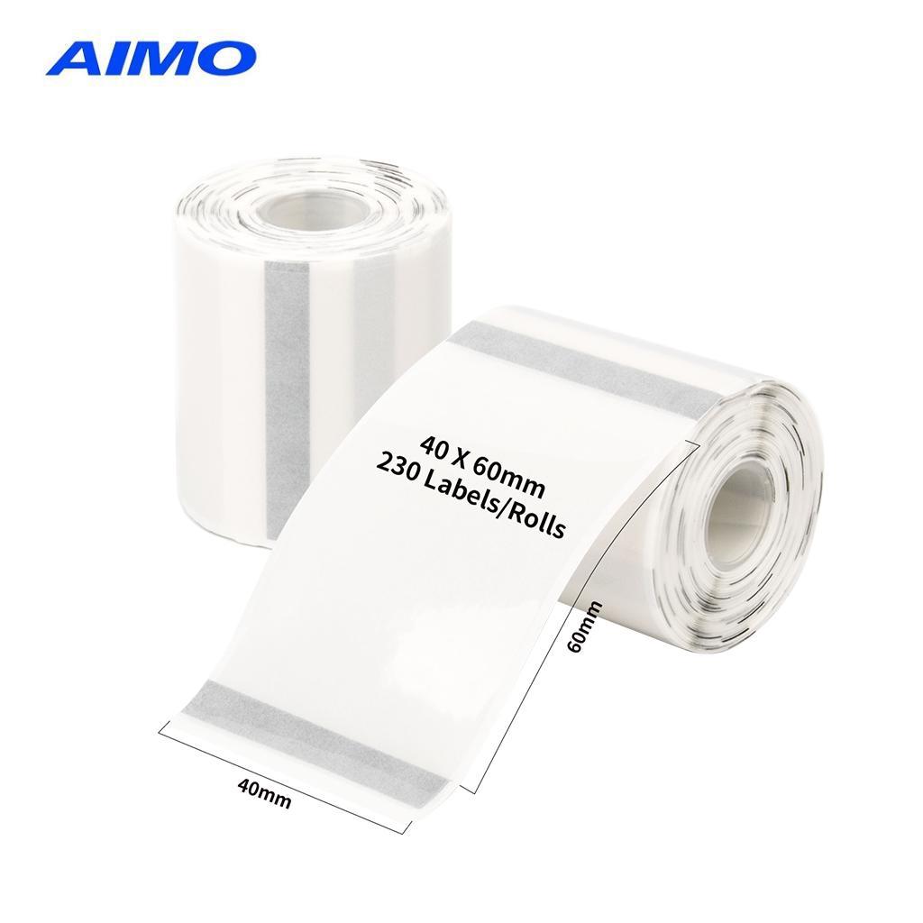 AIMO Thermal Paper 40 x 60mm (1.57'' x 2.36'') 130 Labels/Roll, Black on Transparent Label Transparan M110 M200