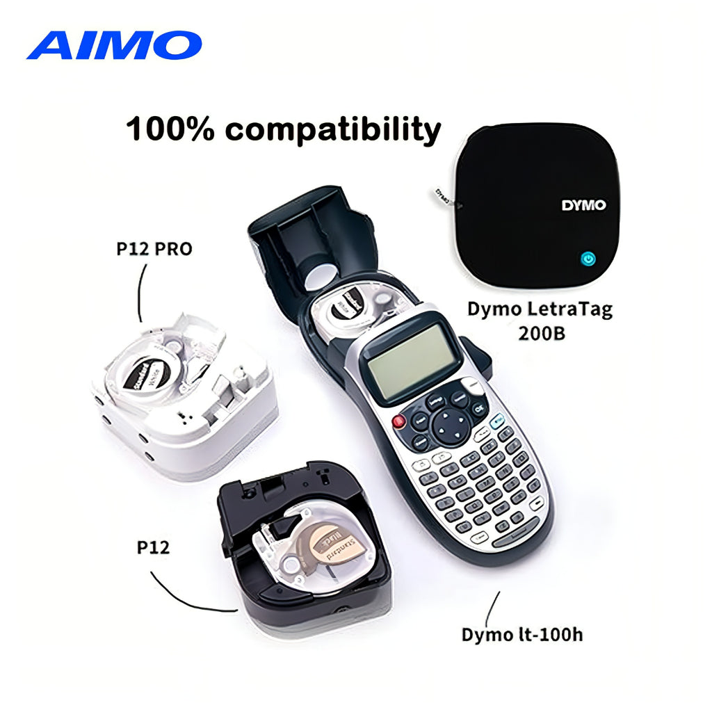 AIMO Sticker Thermal Paper for P12 Pro Label Tape Refill 12mm x 4mm (1/2" x 13')