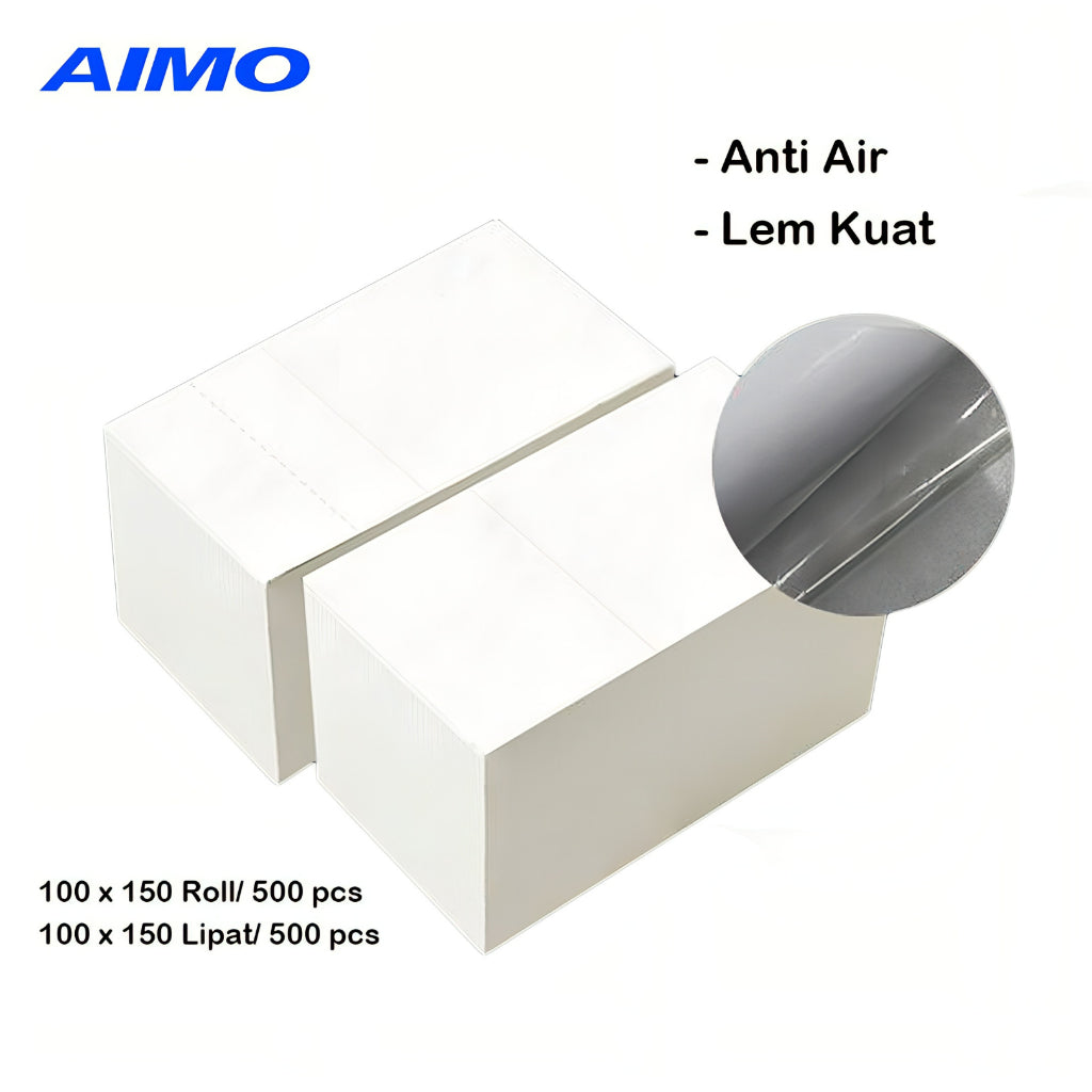 AIMO Thermal Paper 100 x 150mm A6 - 500 pcs - Sticker Label Kertas Resi Shipping Label Untuk AIMO D520 AM243