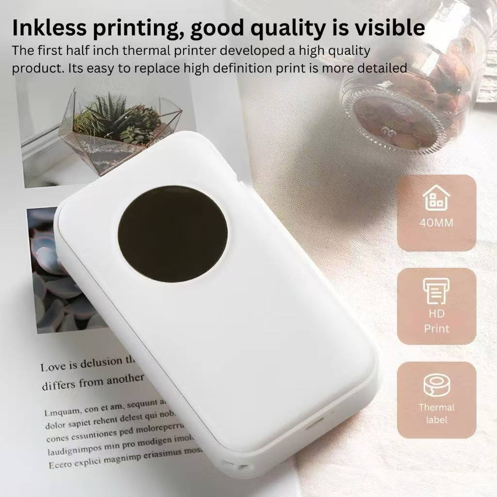AIMO D35 Smart Label Pocket Thermal Printer Wireless Bluetooth Portable Mini Printer Label Inkless Tanpa Tinta <15 mm