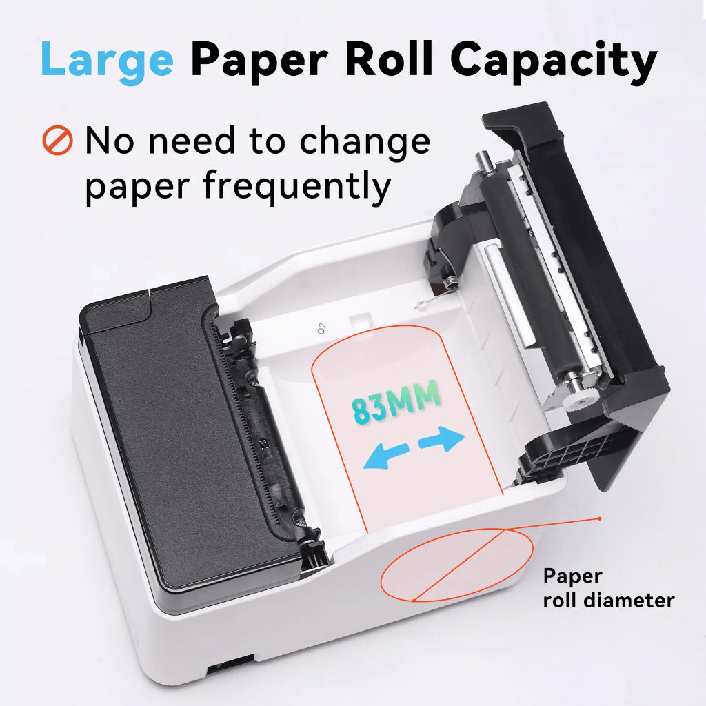 AIMO QF300 Receipt Printer 80 mm Barcode Thermal Printer Nota Kasir Inkless Tanpa Tinta