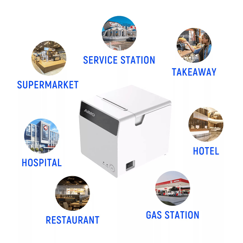 AIMO QF258 Receipt Printer 58 mm Barcode Thermal Printer Nota Kasir Inkless Tanpa Tinta