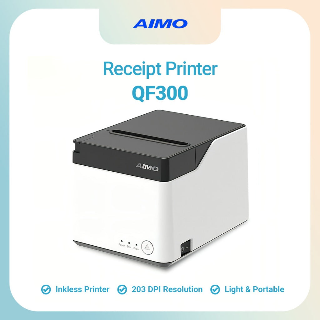 AIMO QF300 Receipt Printer 80 mm Barcode Thermal Printer Nota Kasir Inkless Tanpa Tinta
