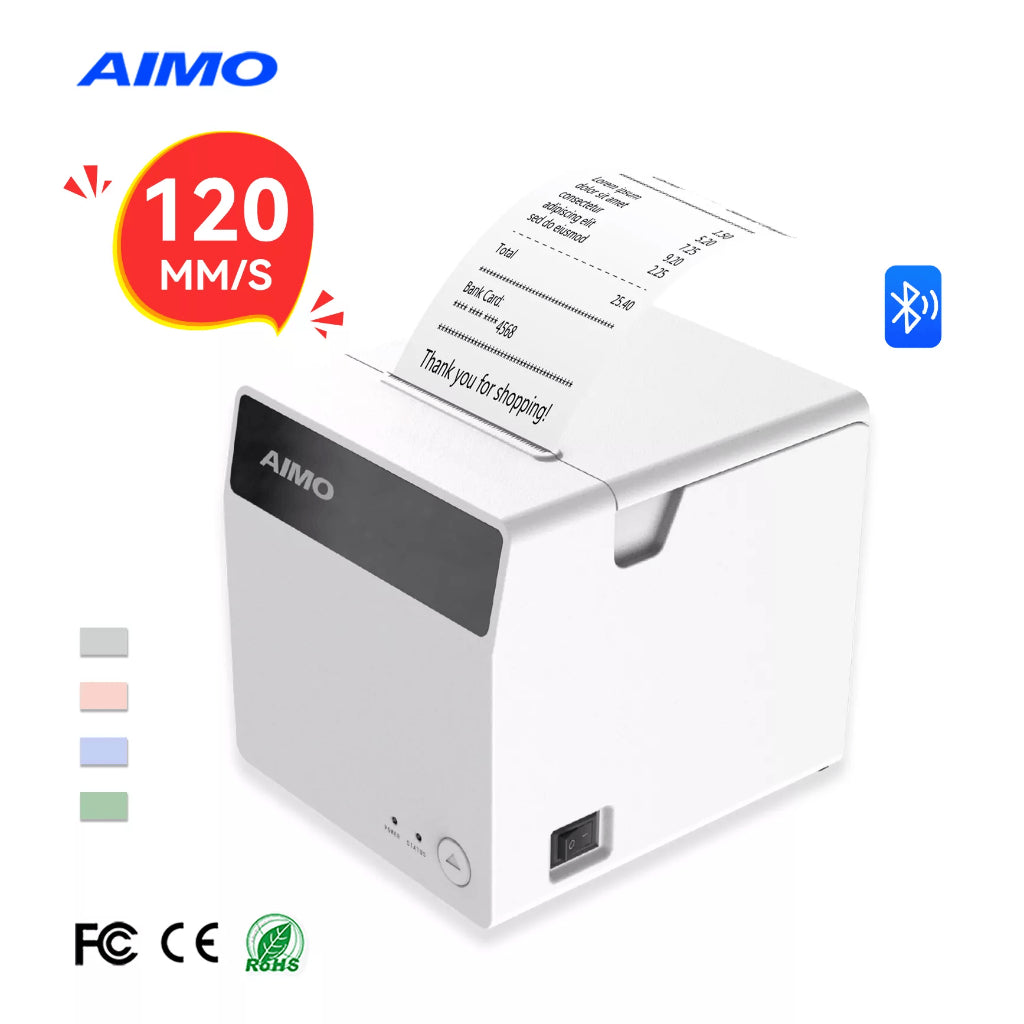 AIMO QF258 Receipt Printer 58 mm Barcode Thermal Printer Nota Kasir Inkless Tanpa Tinta