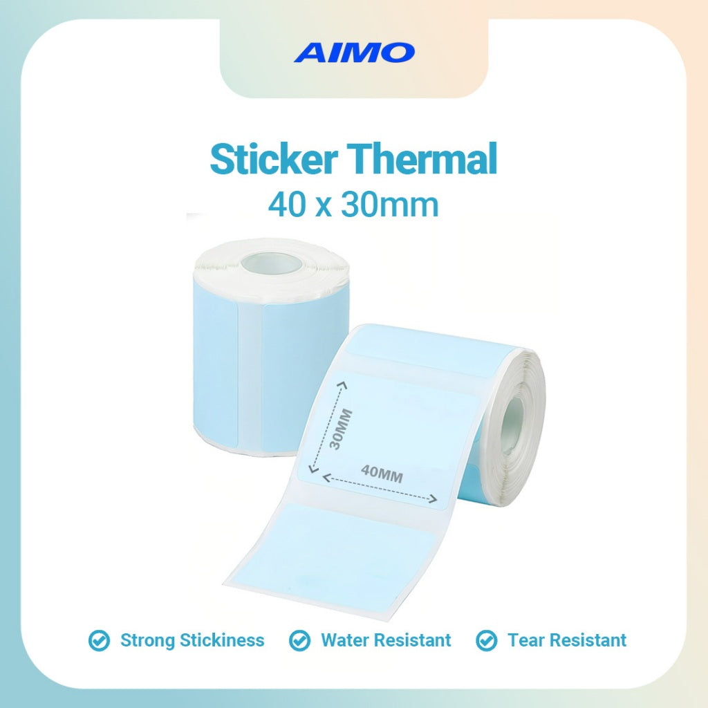 AIMO Thermal Paper 40x30mm Blue Label Printer Paper 230pcs/Roll M110 M200 D520 AM243