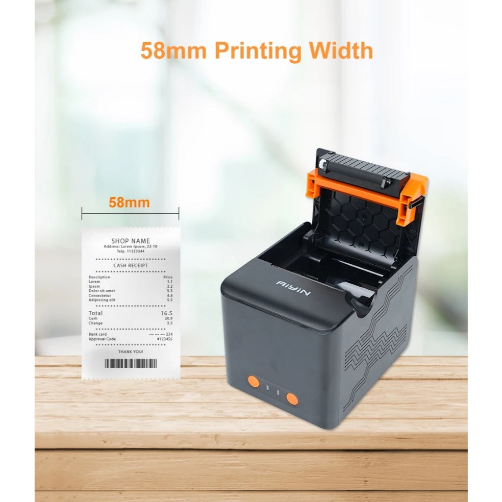 AiYin AN581 Printer Struk Dan Nota Kasir 58mm Thermal Label Receipt Printer
