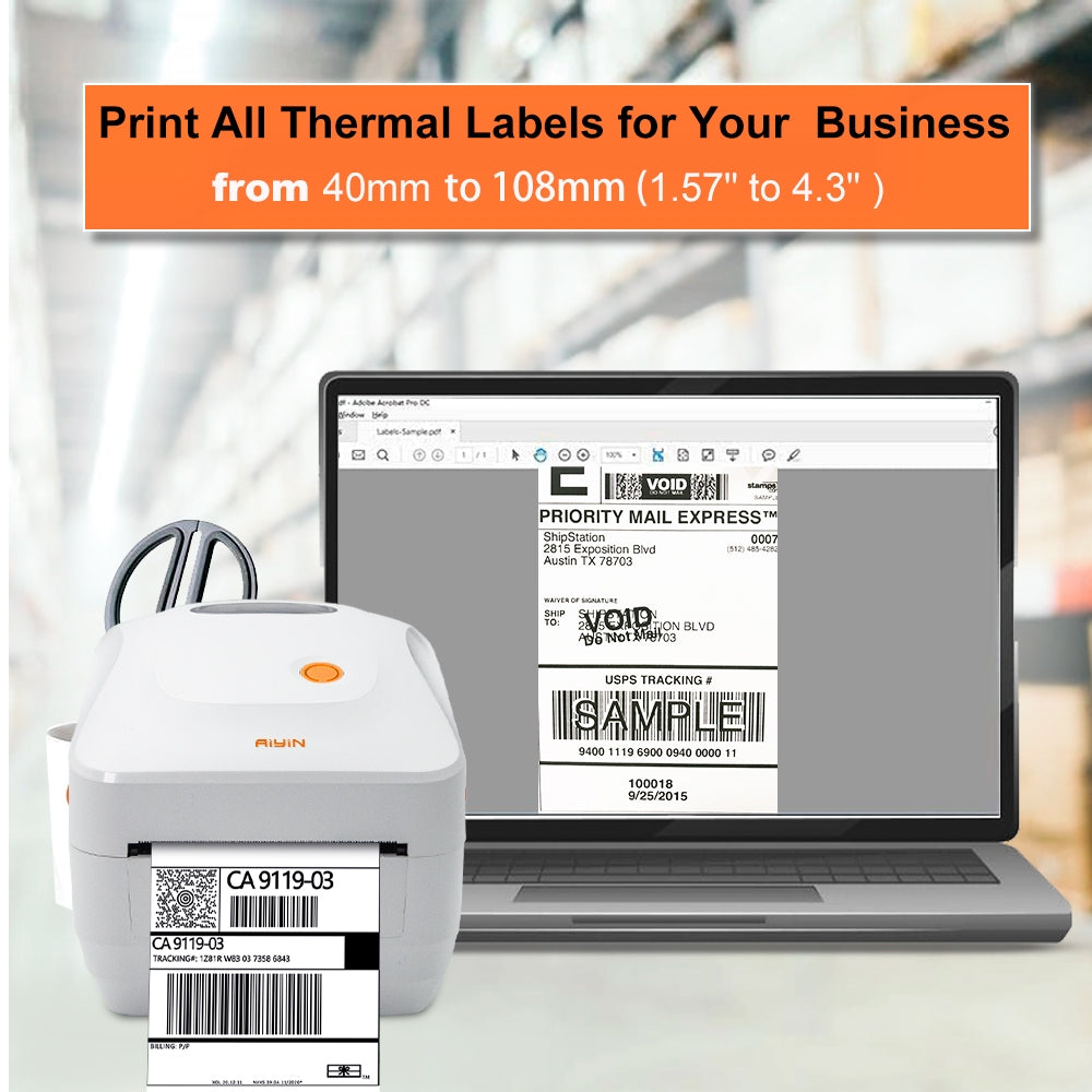 AiYin AD240 Pro Printer Resi Pengiriman 110mm Online Shop Industrial Grade Thermal Sticker Label Printer
