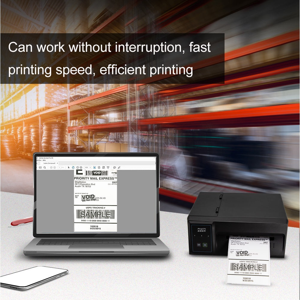 AiYin ID240 Printer Resi Pengiriman 110mm Online Shop Industrial Grade Thermal Sticker Label Printer