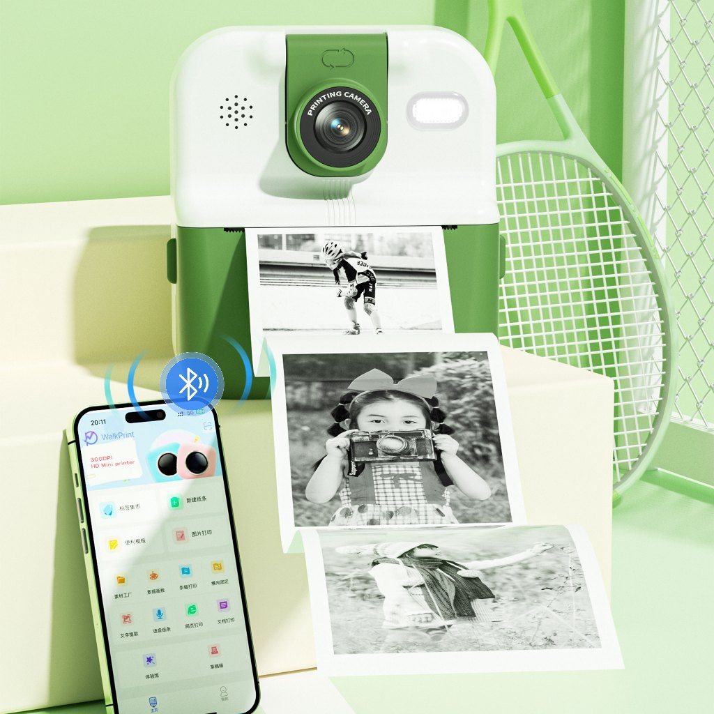 AIMO P02 Printing Photo Machine Printer Foto Mirip Polaroid Printer Foto Kertas Thermal Hitam Putih