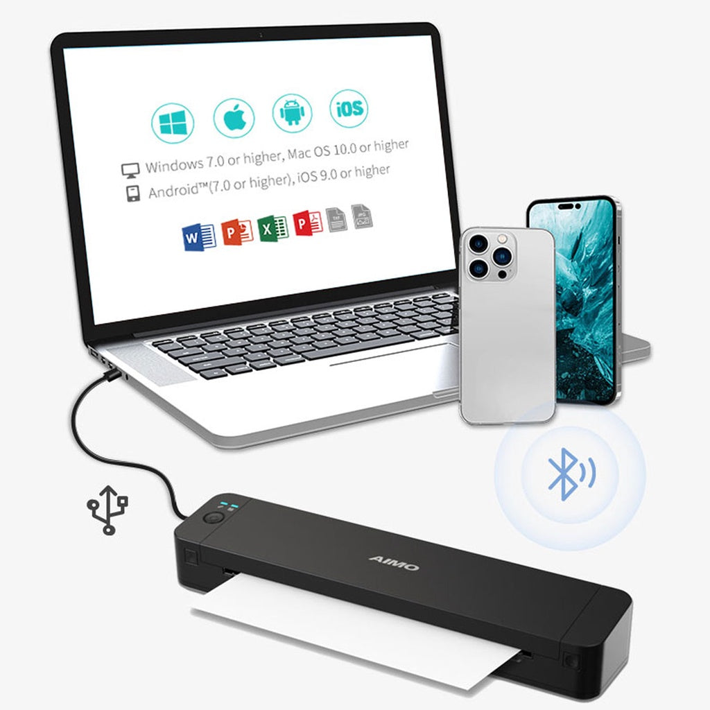 AIMO P832 Portable Thermal Printer A4/A5/B5/Letter HVS Compact Bisnis Printer Inkless Tanpa Tinta