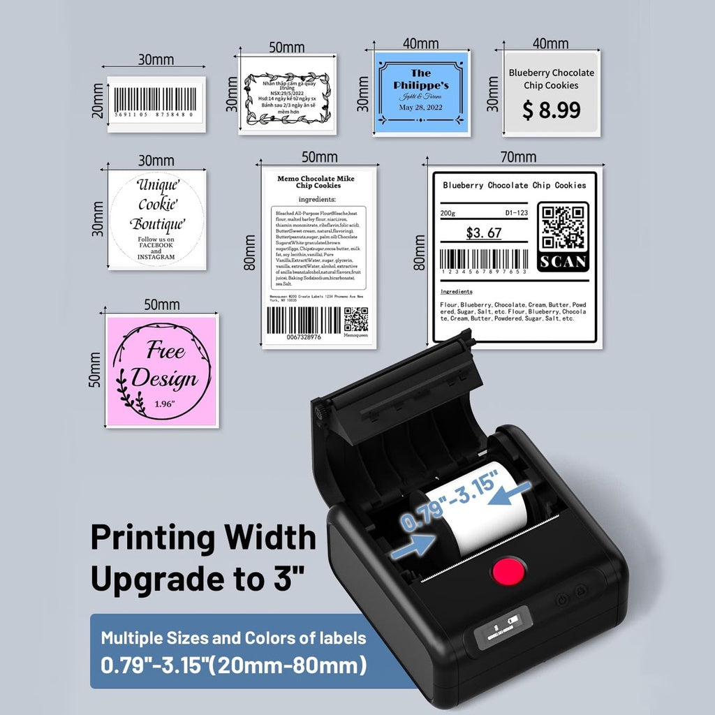 AIMO M200 Label Thermal Printer QR Code Barcode Portable Bluetooth Printer Label Inkless Tanpa Tinta
