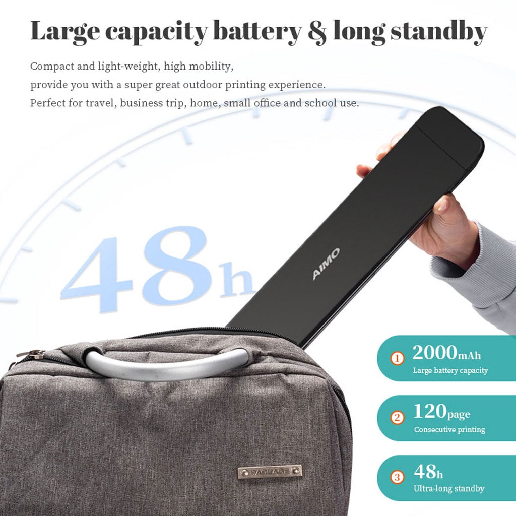 AIMO P832 Portable Thermal Printer A4/A5/B5/Letter HVS Compact Bisnis Printer Inkless Tanpa Tinta