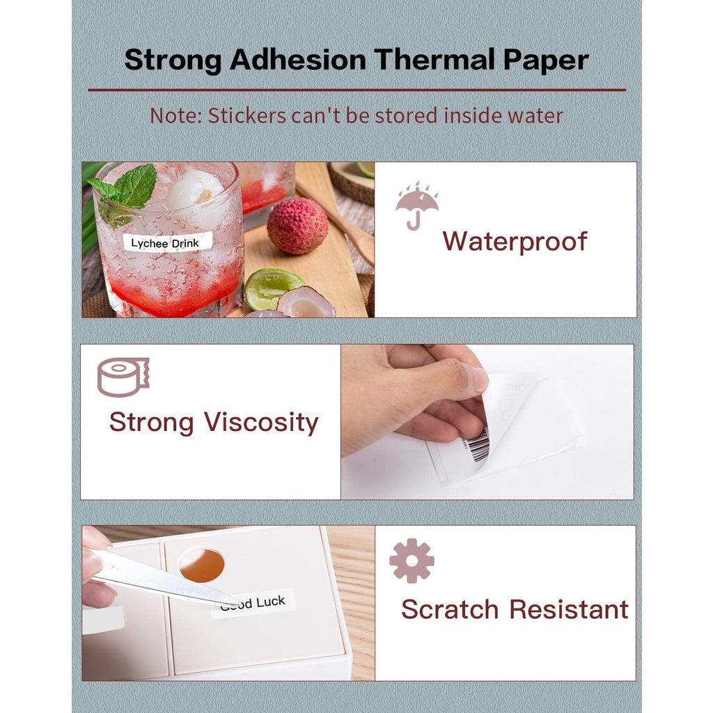 AIMO Thermal Paper 40 x 60mm (1.57'' x 2.36'') 130 Labels/Roll, Black on Transparent Label Transparan M110 M200