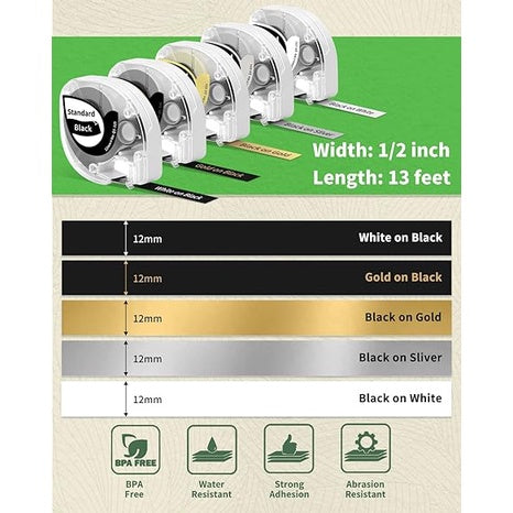 AIMO Sticker Thermal Paper for P12 Pro Label Tape Refill 12mm x 4mm (1/2" x 13')